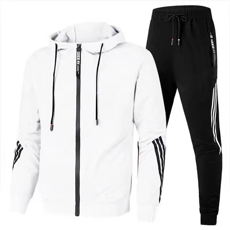 2021 Tendencia Código europeo Traje deportivo de ocio Moda con capucha Cremallera Pareja Correr Suéter Pantalones Traje