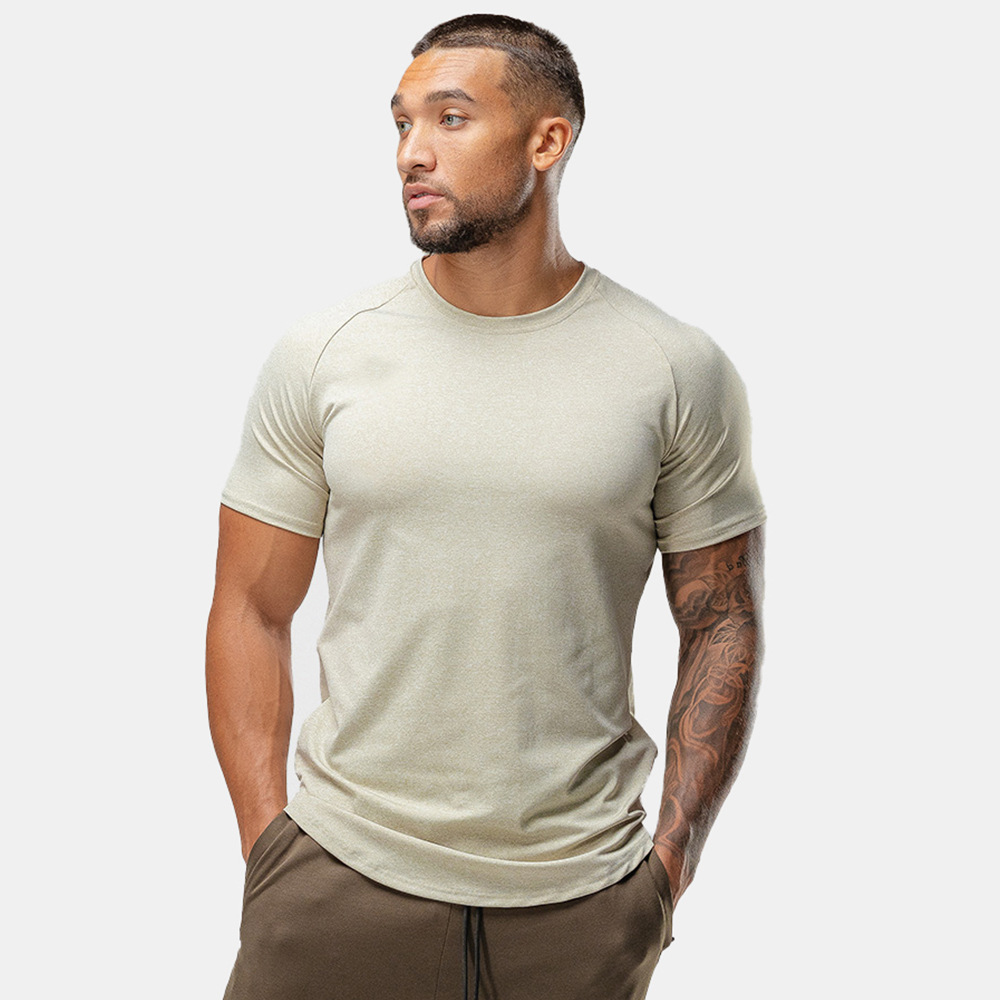 2021 nuevo otoño camiseta suelta de manga corta de secado rápido cuello redondo hombres deportes al aire libre ropa de entrenamiento de yoga