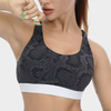 Sujetador deportivo de entrenamiento sin costuras para mujer, gimnasio, correr, atlético, serpiente, estampado animal, espalda cruzada, sujetadores deportivos para Yoga