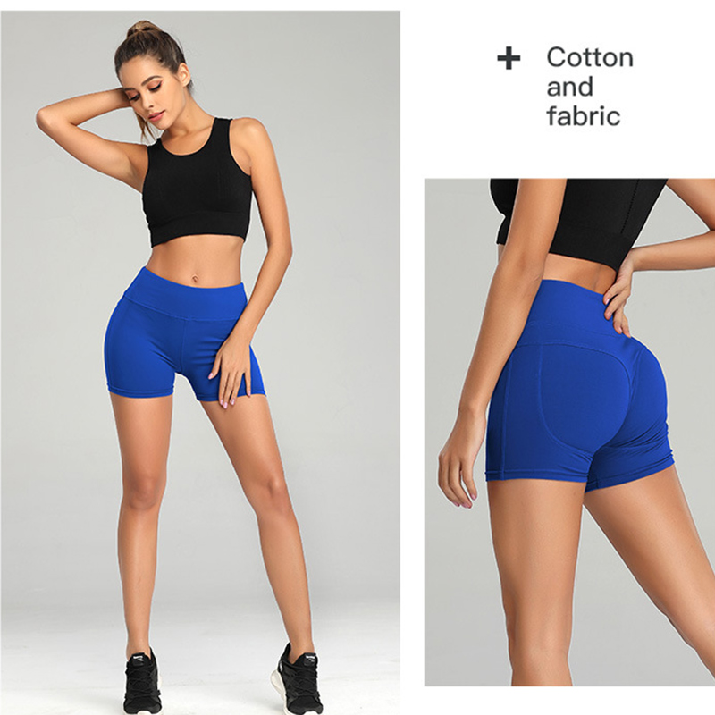 Personalizar conjuntos de yoga para mujeres de 2 piezas con pantalones cortos sin costuras de cintura alta Push Up Yoga Control de barriga Gym Running Tops
