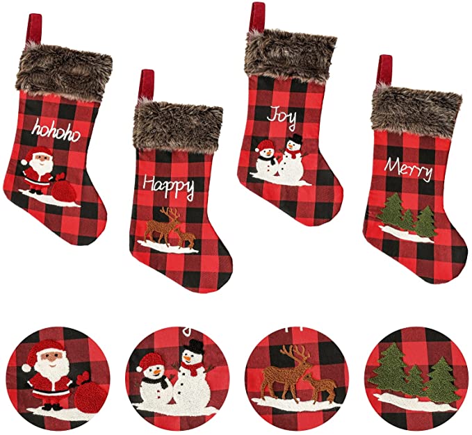 Medias de Navidad Medias de Navidad grandes Papá Noel Muñeco de nieve Reno Decoración navideña Vacaciones familiares Decoración de invierno
