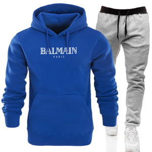 Sudadera con capucha estampada para hombres y mujeres + Pantalones Fleece Otoño e invierno Chaqueta cálida Traje deportivo