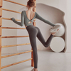 Mujeres Personalizar Fitness Deportes activos Entrenamiento Espalda abierta Manga larga Atlético Yoga Agujero para el pulgar Tops cortos