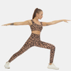 Mujeres Conjuntos de yoga sin costuras 2 piezas Sexy Estampado de leopardo Sujetadores deportivos personalizados Gimnasio Gimnasio Entrenamiento deportivo Cintura alta Control de abdomen Leggings al por mayor
